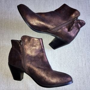 Lane Bryant Bronze Booties - Size 10W